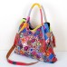 Women's Crossbody Bag Shoulder Bag Hobo Bag Cowhide Daily Holiday Tassel Zipper Color Block Flower Rainbow