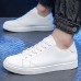 Men's Women Sneakers White Shoes Walking Casual Daily Faux Leather Comfortable Lace-up White black Black White Spring Fall