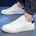 Men's Women Sneakers White Shoes Walking Casual Daily Faux Leather Comfortable Lace-up White black Black White Spring Fall