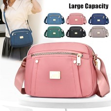 Women's Crossbody Bag Shoulder Bag Dome Bag Oxford Cloth Outdoor Daily Rivet Zipper Large Capacity Waterproof Lightweight Solid Color Light Blue Black Pink