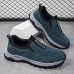 Men's Sneakers Fleece lined Walking Vintage Casual Outdoor Daily Knit Warm Height Increasing Comfortable Lace-up Black Blue khaki Fall Winter