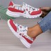 Women's Sneakers Slip-Ons Print Shoes Xmas Shoes Plus Size Christmas Daily Color Block Flat Heel Round Toe Casual Comfort Faux Leather Loafer Black White Navy Blue