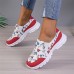 Women's Sneakers Slip-Ons Print Shoes Xmas Shoes Plus Size Christmas Daily Color Block Flat Heel Round Toe Casual Comfort Faux Leather Loafer Black White Navy Blue