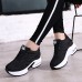 Women's Sneakers Plus Size Height Increasing Shoes Outdoor Daily Summer Wedge Heel Round Toe Fashion Sporty Casual Running Walking Mesh Lace-up Black White Red