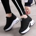 Women's Sneakers Plus Size Height Increasing Shoes Outdoor Daily Summer Wedge Heel Round Toe Fashion Sporty Casual Running Walking Mesh Lace-up Black White Red