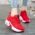 Women's Sneakers Plus Size Height Increasing Shoes Outdoor Daily Summer Wedge Heel Round Toe Fashion Sporty Casual Running Walking Mesh Lace-up Black White Red