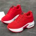 Women's Sneakers Plus Size Height Increasing Shoes Outdoor Daily Summer Wedge Heel Round Toe Fashion Sporty Casual Running Walking Mesh Lace-up Black White Red