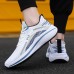 Men's Sneakers Flyknit Shoes Comfort Shoes Sporty Casual Preppy Outdoor Daily Tissage Volant Breathable Comfortable Slip Resistant Lace-up White / Green White blue Black Color Block Summer Spring