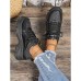 Women's Sneakers Plus Size Height Increasing Shoes Platform Sneakers Work Daily Solid Color Color Block Tassel Platform Wedge Heel Round Toe Fashion Sporty Casual Running Walking PU Lace-up Black