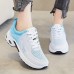 Women's Sneakers Platform Sneakers Outdoor Daily Color Block Summer Flat Heel Round Toe Fashion Sporty Casual Running Walking Tissage Volant Lace-up Black Pink Blue