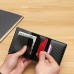 Men's Wallet Credit Card Holder Airtag Slim Wallet PU Leather Office Daily Waterproof Foldable Lightweight Solid Color carbon fiber Black Blue