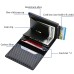 Men's Wallet Credit Card Holder Airtag Slim Wallet PU Leather Office Daily Waterproof Foldable Lightweight Solid Color carbon fiber Black Blue