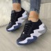 Women's Sneakers Plus Size Height Increasing Shoes Platform Sneakers Outdoor Office Work Solid Colored Lace-up Flat Heel Round Toe Sporty Casual Walking Synthetics Lace-up Black White Blue