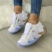 Women's Sneakers Plus Size Height Increasing Shoes Platform Sneakers Outdoor Office Work Solid Colored Lace-up Flat Heel Round Toe Sporty Casual Walking Synthetics Lace-up Black White Blue