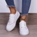 Women's Sneakers Plus Size White Shoes Outdoor Daily Solid Color Solid Colored Summer Lace-up Flat Heel Round Toe Sporty Casual Walking PU Lace-up Dark Brown Black White