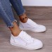 Women's Sneakers Plus Size White Shoes Outdoor Daily Solid Color Solid Colored Summer Lace-up Flat Heel Round Toe Sporty Casual Walking PU Lace-up Dark Brown Black White