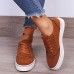 Women's Sneakers Plus Size White Shoes Outdoor Daily Solid Color Solid Colored Summer Lace-up Flat Heel Round Toe Sporty Casual Walking PU Lace-up Dark Brown Black White