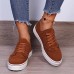 Women's Sneakers Plus Size White Shoes Outdoor Daily Solid Color Solid Colored Summer Lace-up Flat Heel Round Toe Sporty Casual Walking PU Lace-up Dark Brown Black White