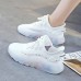 Women's Sneakers Flyknit Shoes Daily Color Block Shoes And Bags Matching Sets Summer Lace-up Flat Heel Round Toe Casual Walking Tissage Volant Lace-up Black White Pink