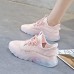 Women's Sneakers Flyknit Shoes Daily Color Block Shoes And Bags Matching Sets Summer Lace-up Flat Heel Round Toe Casual Walking Tissage Volant Lace-up Black White Pink