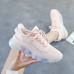 Women's Sneakers Flyknit Shoes Daily Color Block Shoes And Bags Matching Sets Summer Lace-up Flat Heel Round Toe Casual Walking Tissage Volant Lace-up Black White Pink