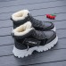 Women's Sneakers Boots Snow Boots Dad Shoes Daily Solid Color Fleece Lined Booties Ankle Boots Winter Embroidery Flat Heel Round Toe Casual Minimalism Running Walking PU Lace-up Black Brown Gray