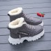 Women's Sneakers Boots Snow Boots Dad Shoes Daily Solid Color Fleece Lined Booties Ankle Boots Winter Embroidery Flat Heel Round Toe Casual Minimalism Running Walking PU Lace-up Black Brown Gray