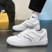 Men's Sneakers Retro White Shoes Walking Casual Daily Leather Comfortable Booties / Ankle Boots Loafer White Gray Spring Fall