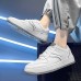 Men's Sneakers Retro White Shoes Walking Casual Daily Leather Comfortable Booties / Ankle Boots Loafer White Gray Spring Fall