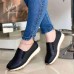 Women's Sneakers Slip-Ons Plus Size Comfort Shoes Outdoor Daily Solid Color Flat Heel Round Toe Fashion Sporty Casual Faux Leather Loafer Black Champagne Gold