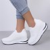 Women Breathable Mesh Fabric Height Increasing Slip On Sneakers