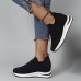 Women Breathable Mesh Fabric Height Increasing Slip On Sneakers