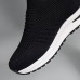 Women Breathable Mesh Fabric Height Increasing Slip On Sneakers