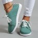 Women's Sneakers Canvas Shoes Plus Size Canvas Shoes Outdoor Solid Color Summer Flat Heel Round Toe Fashion Casual Walking Canvas Lace-up White Pink Light Green