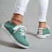 Women's Sneakers Canvas Shoes Plus Size Canvas Shoes Outdoor Solid Color Summer Flat Heel Round Toe Fashion Casual Walking Canvas Lace-up White Pink Light Green