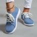 Women's Sneakers Canvas Shoes Plus Size Canvas Shoes Outdoor Solid Color Summer Flat Heel Round Toe Fashion Casual Walking Canvas Lace-up White Pink Light Green