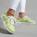 Women's Sneakers Canvas Shoes Plus Size Canvas Shoes Outdoor Solid Color Summer Flat Heel Round Toe Fashion Casual Walking Canvas Lace-up White Pink Light Green