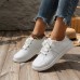 Women's Sneakers Canvas Shoes Plus Size Canvas Shoes Outdoor Solid Color Summer Flat Heel Round Toe Fashion Casual Walking Canvas Lace-up White Pink Light Green