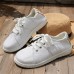 Women's Sneakers Canvas Shoes Plus Size Canvas Shoes Outdoor Solid Color Summer Flat Heel Round Toe Fashion Casual Walking Canvas Lace-up White Pink Light Green