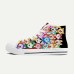 Women's Sneakers Print Shoes Canvas Shoes Daily Dog Flat Heel Classic Casual Comfort Canvas Lace-up Black White