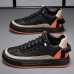 Men's Sneakers Platform Sneakers Walking Casual Outdoor Daily Microfiber Breathable Elastic Band Black Orange Coffee Color Block Spring Fall