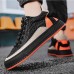 Men's Sneakers Platform Sneakers Walking Casual Outdoor Daily Microfiber Breathable Elastic Band Black Orange Coffee Color Block Spring Fall