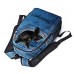 Women's Backpack School Bag Bookbag 3D Print Commuter Backpack School Daily Cat Polyester Large Capacity Lightweight Durable Zipper Print Navy Blue Blue Sky Blue