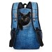 Women's Backpack School Bag Bookbag 3D Print Commuter Backpack School Daily Cat Polyester Large Capacity Lightweight Durable Zipper Print Navy Blue Blue Sky Blue