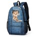 Women's Backpack School Bag Bookbag 3D Print Commuter Backpack School Daily Cat Polyester Large Capacity Lightweight Durable Zipper Print Navy Blue Blue Sky Blue