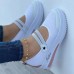 Women's Sneakers Loafers Plus Size Platform Loafers Outdoor Daily Solid Color Summer Wedge Heel Round Toe Casual Comfort Minimalism Tissage Volant Loafer Black White Pink