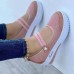 Women's Sneakers Loafers Plus Size Platform Loafers Outdoor Daily Solid Color Summer Wedge Heel Round Toe Casual Comfort Minimalism Tissage Volant Loafer Black White Pink