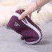 Women's Sneakers Slip-Ons Comfort Shoes Outdoor Solid Color Fleece Lined Summer Flat Heel Round Toe Fashion Sporty Plush Walking Tissage Volant Elastic Band Wine Purple