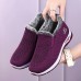 Women's Sneakers Slip-Ons Comfort Shoes Outdoor Solid Color Fleece Lined Summer Flat Heel Round Toe Fashion Sporty Plush Walking Tissage Volant Elastic Band Wine Purple