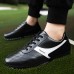 Men's Sneakers Moccasin Leather Loafers Golf Walking Casual Outdoor Daily Faux Leather Breathable Comfortable Slip Resistant Lace-up Black White Color Block Fall Winter